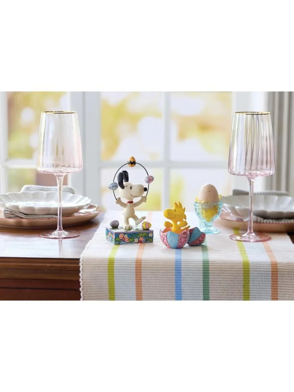 Snoopy Juggling Easter Eggs Figurine, 6.1 Inch, Colorful Spring Decor